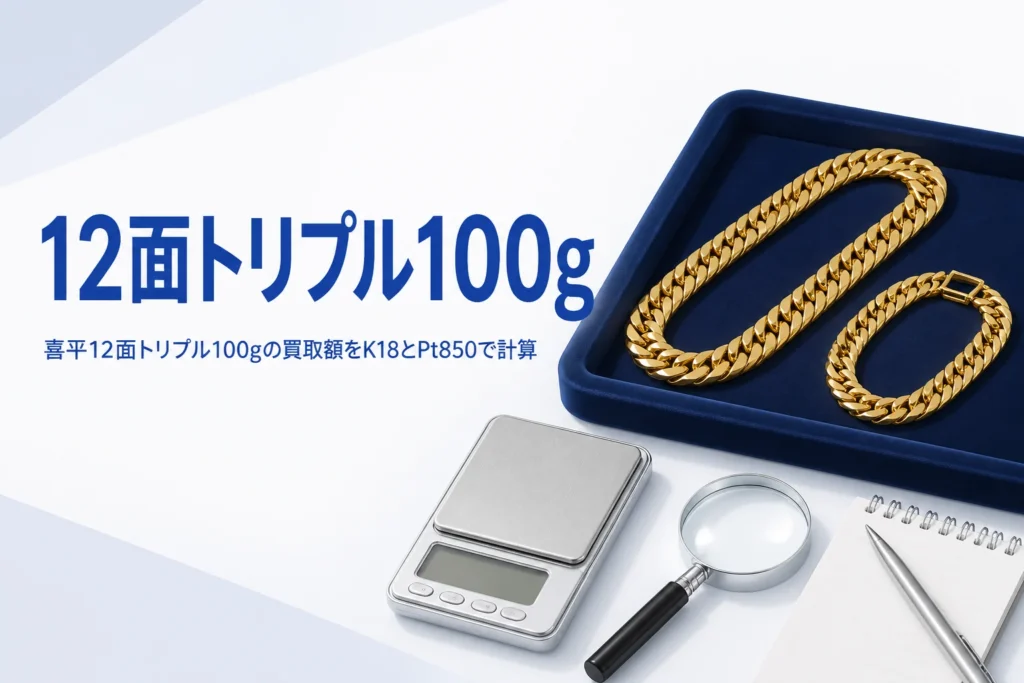 喜平12面トリプル100gの買取額のアイキャッチ