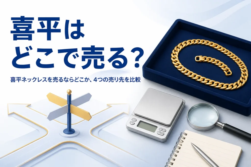 喜平ネックレスを売るならどこかを比べた記事のアイキャッチ