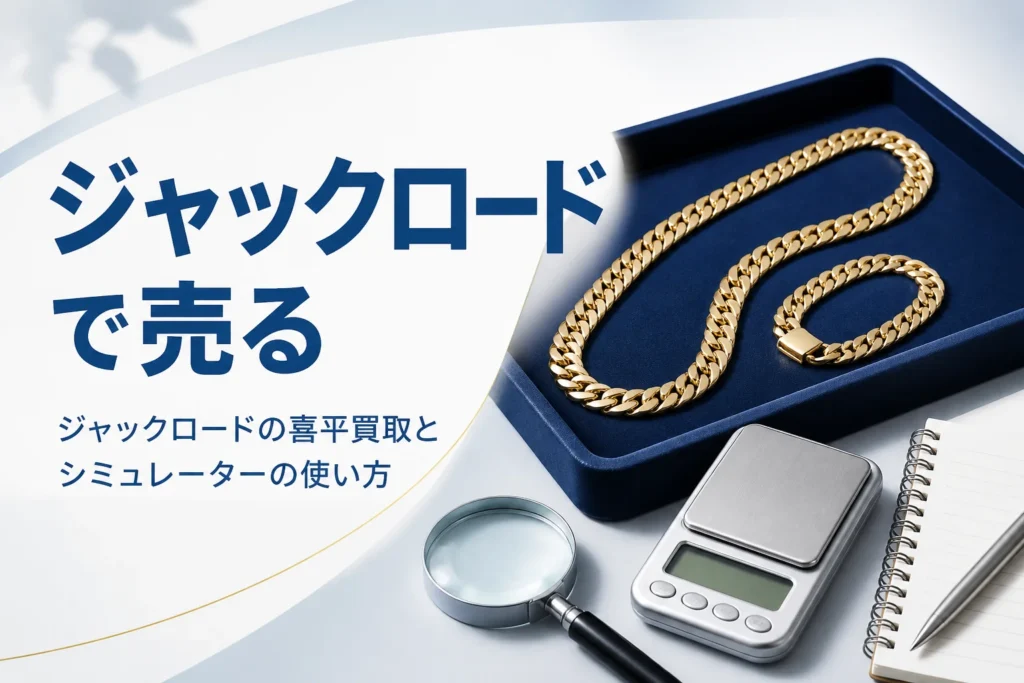 ジャックロードの喜平買取とシミュレーターの使い方を表したアイキャッチ