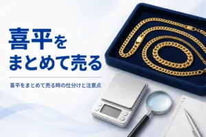 喜平をまとめて売る時の仕分けと注意点を表したアイキャッチ