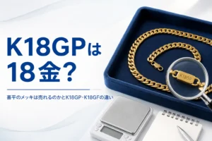 喜平のメッキは売れるのかとK18GP・K18GFの違いを表したアイキャッチ