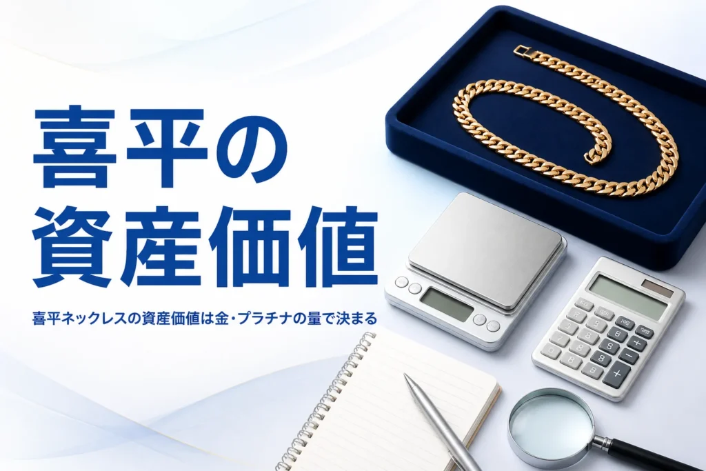 喜平ネックレスの資産価値を金・プラチナの量から考えるイメージ