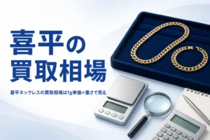 喜平ネックレスの買取相場を1g単価と重さから計算するイメージ