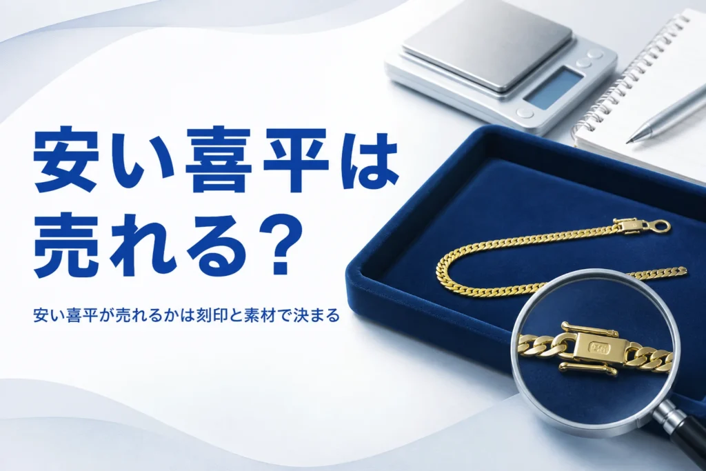 安い喜平が売れるかどうかを表したアイキャッチ